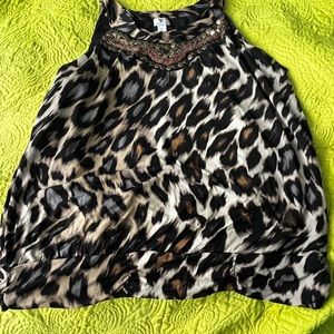 Worthington Sleeveless Leopard Top XL